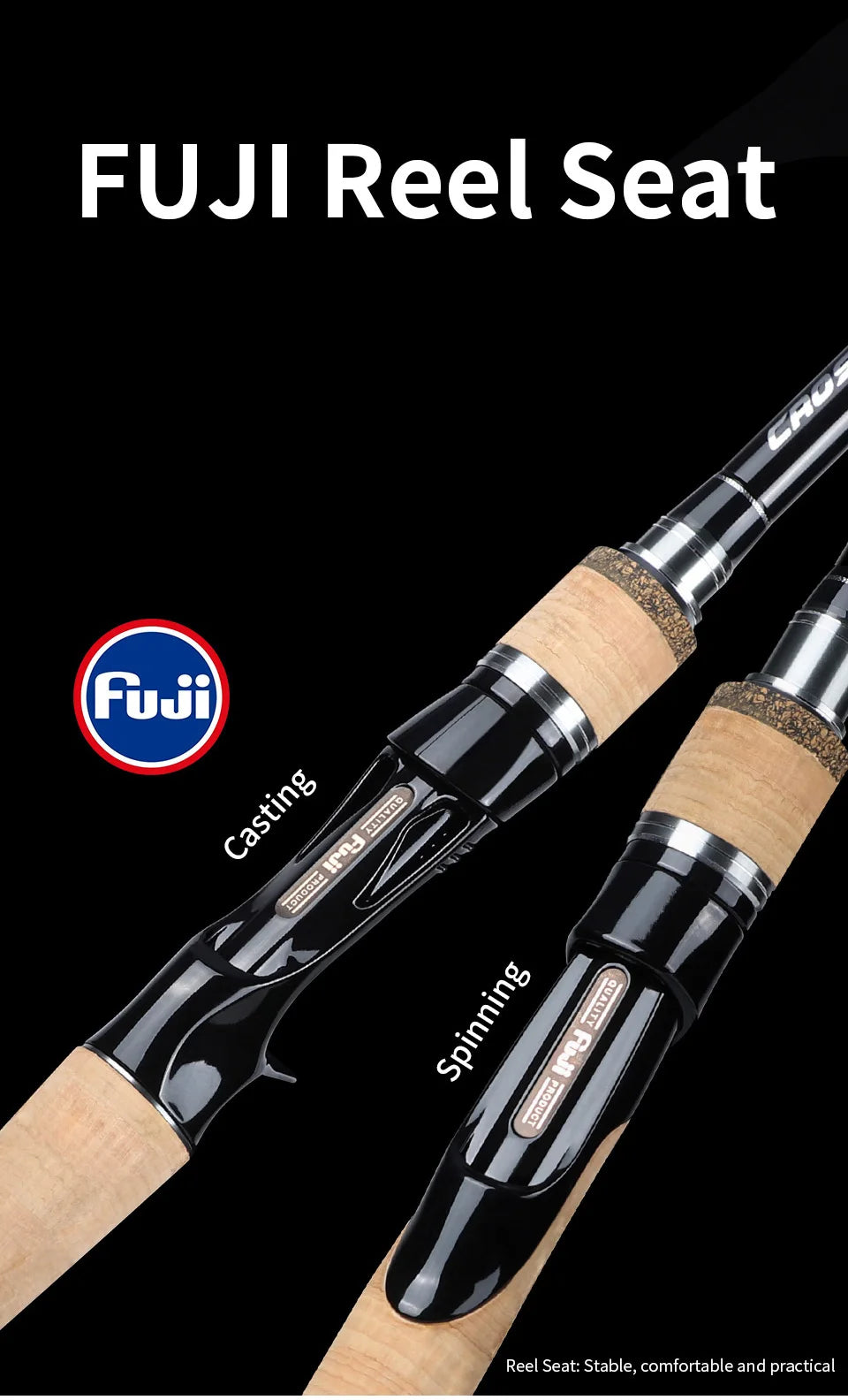 LINNHUE Fishing Rod TS Fuji Guide Lure Rod 1.68-2.7m 2/3 Section Carbon Fiber Light Spinning Rod Baitcasting Rod Gift Rod Cover