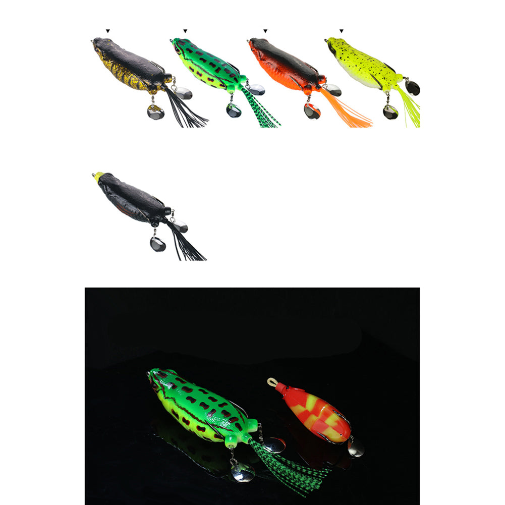 Silicone Giant Frogs Simulation Fishing Bait Strengthen Double Ring Sequins Colored Silk 9cm 25g Modified Casting Fishing Lure