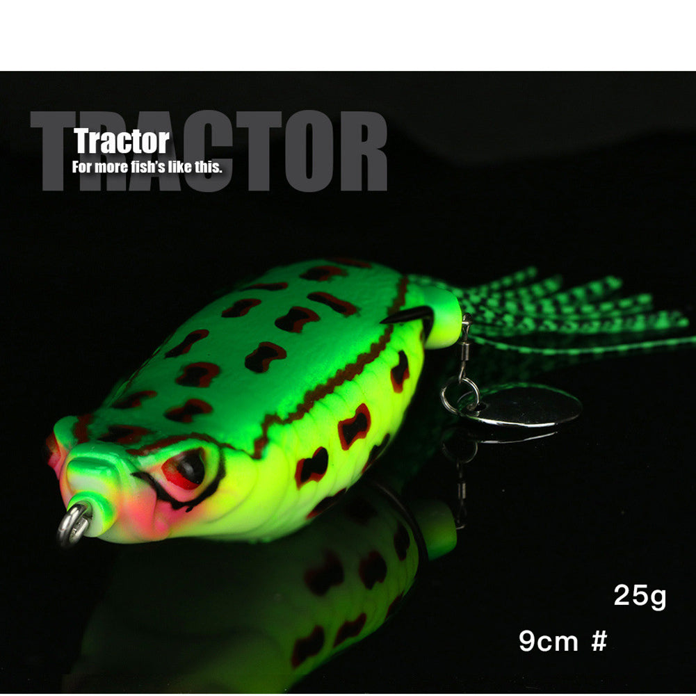 Silicone Giant Frogs Simulation Fishing Bait Strengthen Double Ring Sequins Colored Silk 9cm 25g Modified Casting Fishing Lure