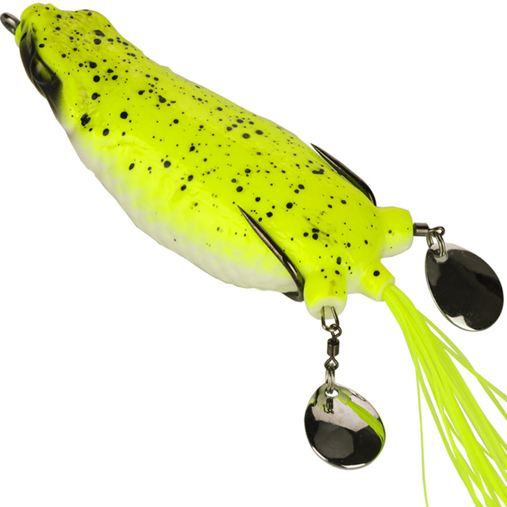 Silicone Giant Frogs Simulation Fishing Bait Strengthen Double Ring Sequins Colored Silk 9cm 25g Modified Casting Fishing Lure