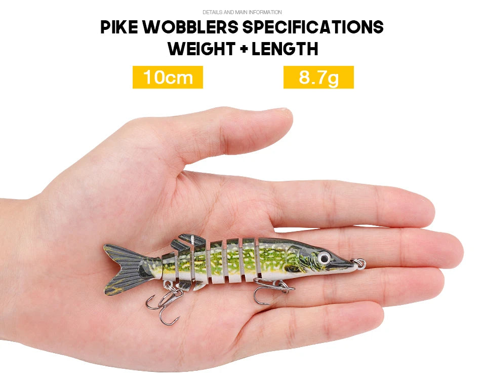 VTAVTA 10cm 8.7g Mini Pike Wobbler For Pike Crankbaits Fishing Lures Sinking Swimbait Artificial Bait For Fishing Tackle Lure