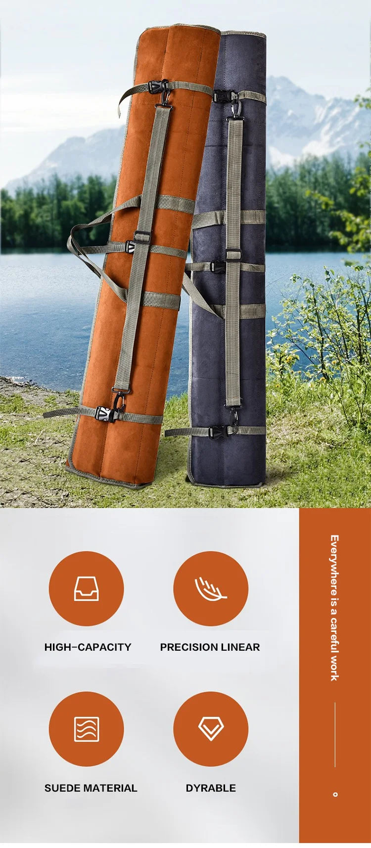 120cm 130cm 150cm Canvas Fishing Bag Waterproof Fishing Rod Umbrella Tackle Gear Storage Case Portable Roll Up Shoulder Bags