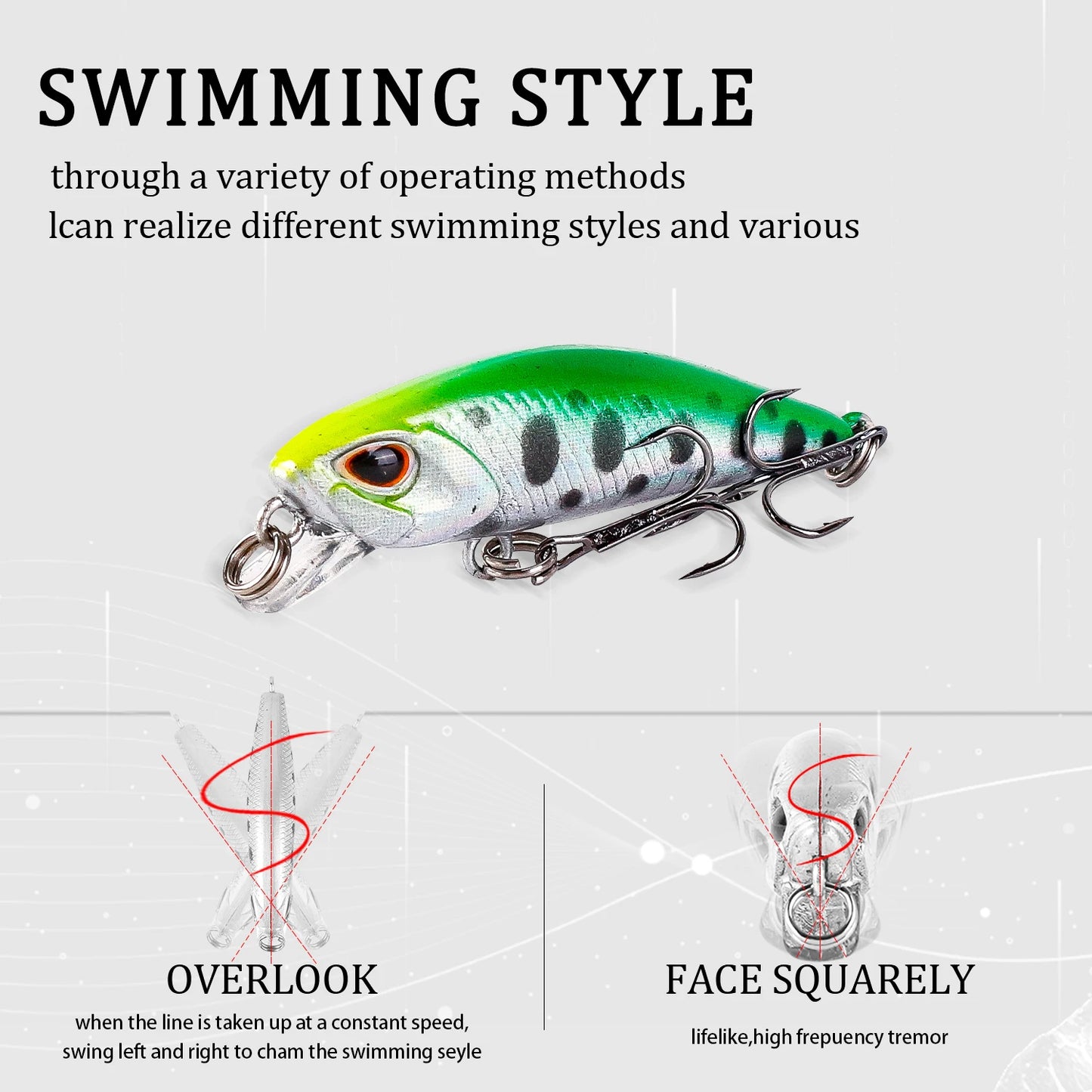 1pcs Mini Minnow Fishing Lures Wobblers 4.5cm 3.5g Sinking Artificial Plastic Hard Bait Crankbait Jerkbait Pesca Bass Tackle