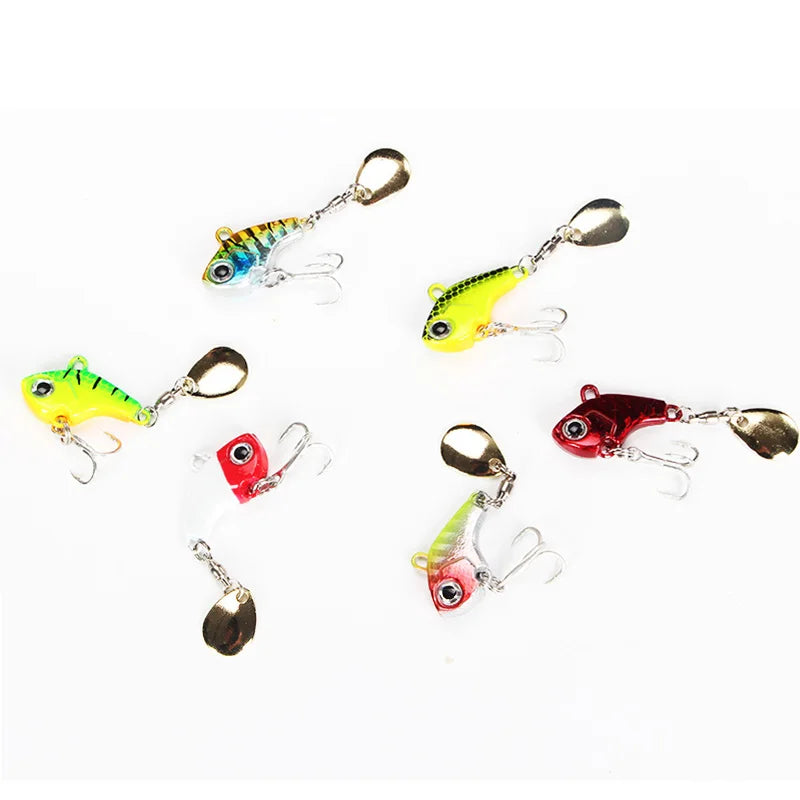 1Pcs Rotating Metal VIB vibration Bait Spinner Spoon Fishing Lures 6g 10g 20g Jigs Trout Winter Fishing Hard Baits Tackle Pesca