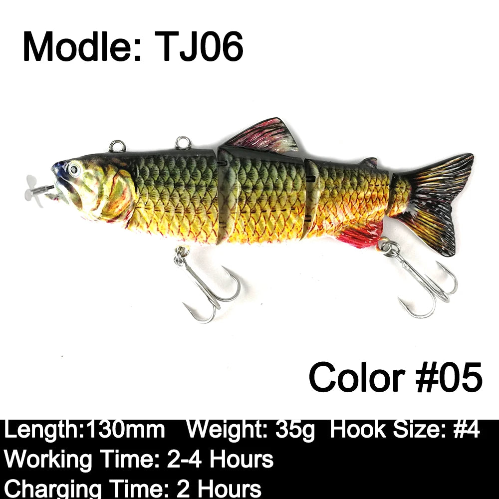 Robotic Fishing Sinking Minnow 130mm/35g 54g Auto Swimbait Electric Wobblers Bait USB Rechargeable LED Light Lure For Pike Bass