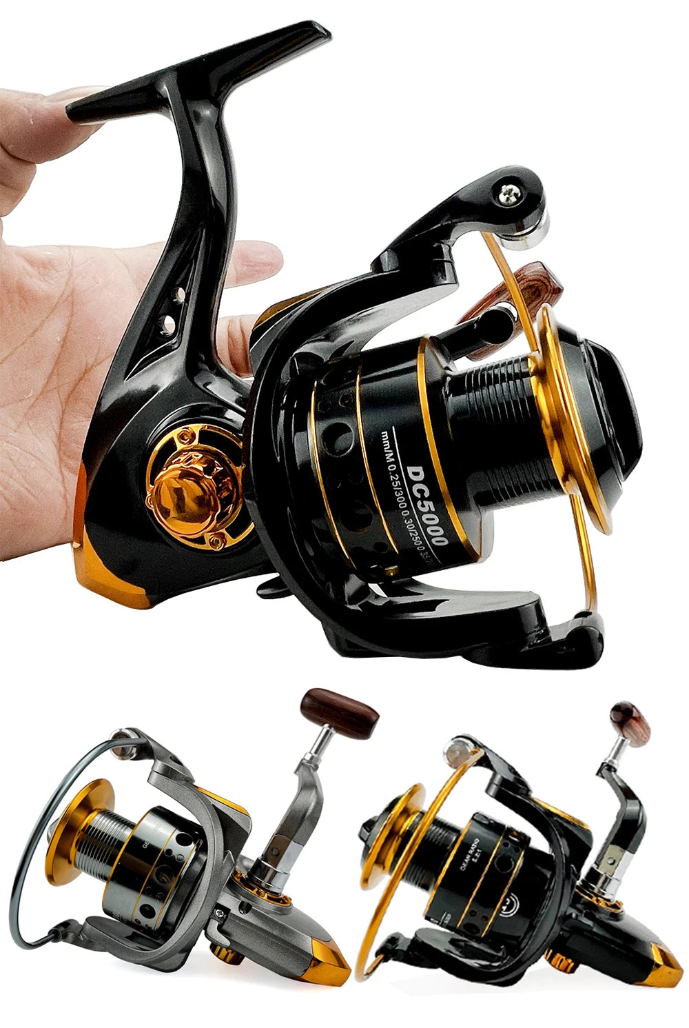 Combo Fishing Rod + Reel Ghotda 1.6-2.4M Telescopic High Speed Reel DC1000/2000/3000/4000Series