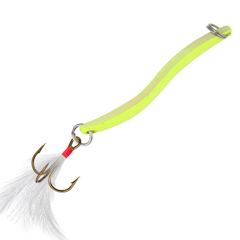 Proleurre 5g 7g 10g 13g Metal Luminous Spoon Bait Spinner Hard Fishing Lure Sequins With Feather Hooks Wobbler Bass Pesca Tackle