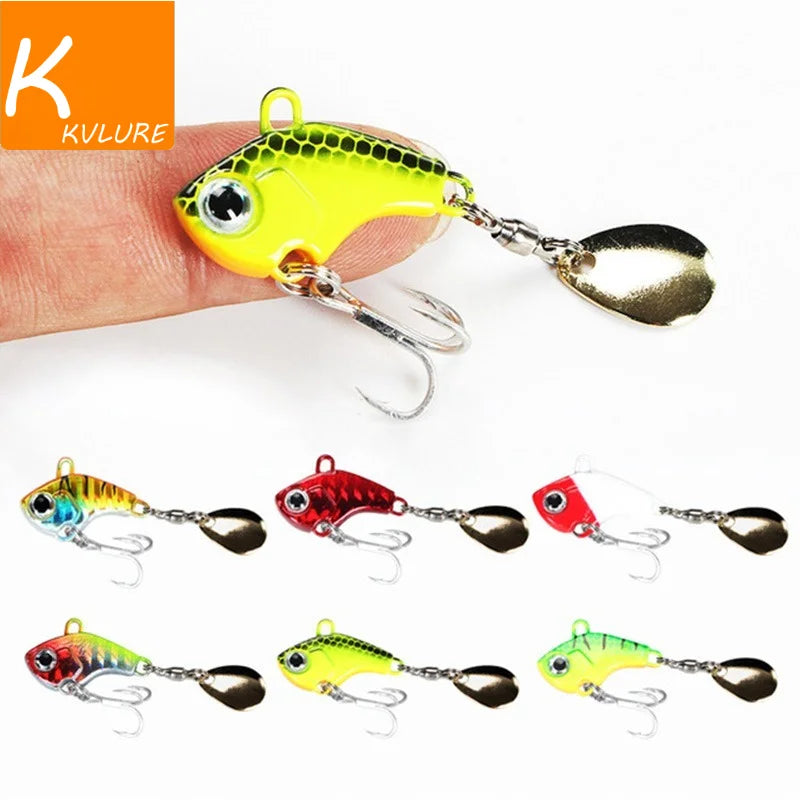 1Pcs Rotating Metal VIB vibration Bait Spinner Spoon Fishing Lures 6g 10g 20g Jigs Trout Winter Fishing Hard Baits Tackle Pesca