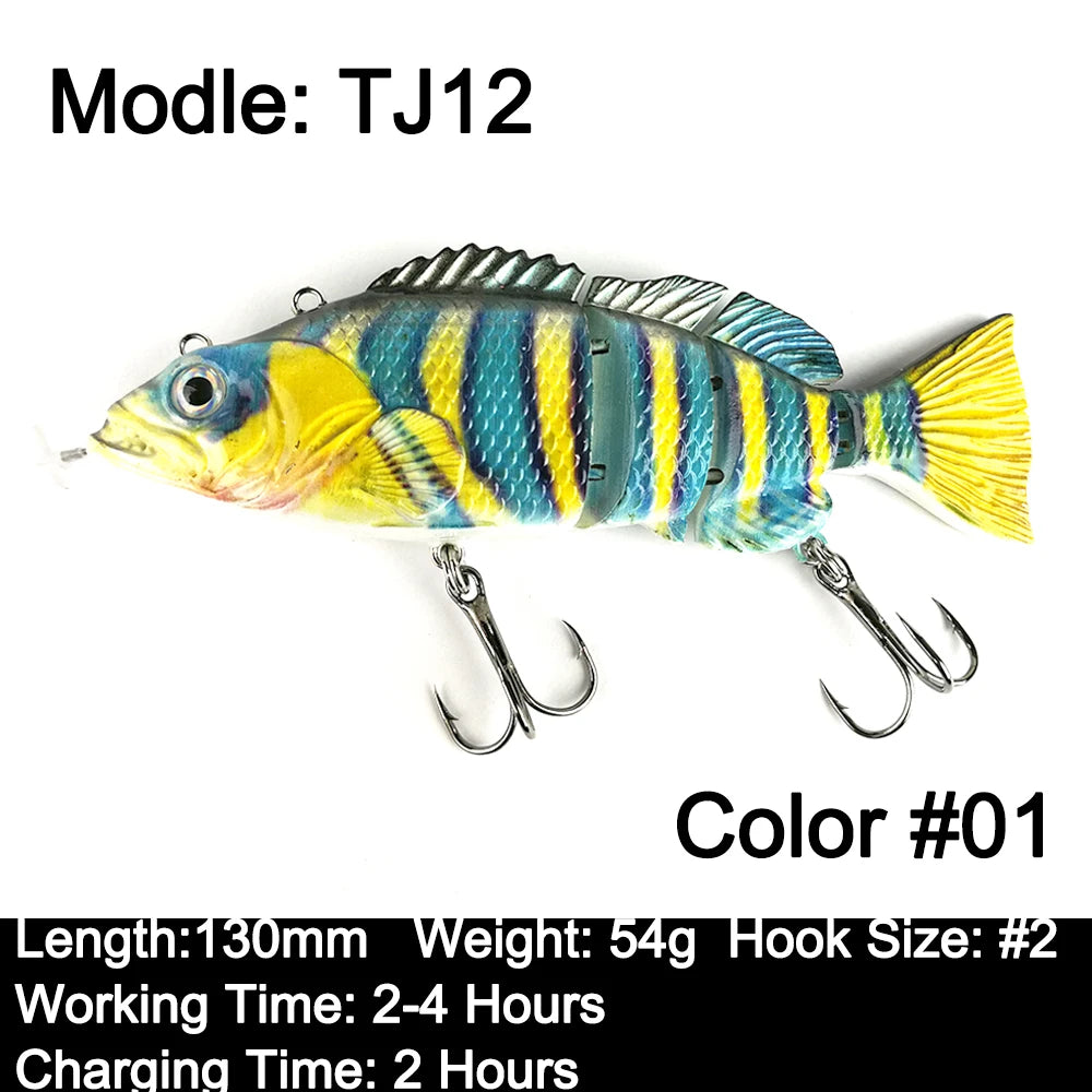 Robotic Fishing Sinking Minnow 130mm/35g 54g Auto Swimbait Electric Wobblers Bait USB Rechargeable LED Light Lure For Pike Bass