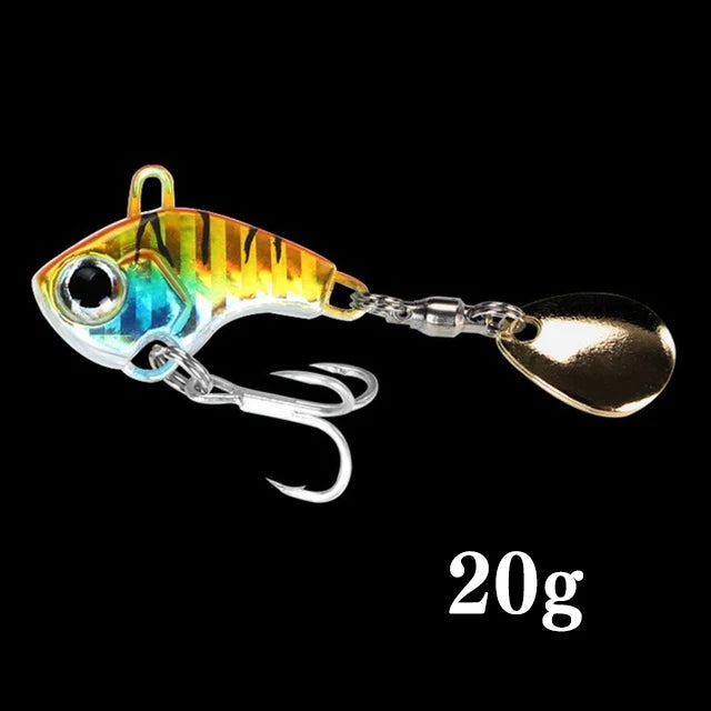 1Pcs Rotating Metal VIB vibration Bait Spinner Spoon Fishing Lures 6g 10g 20g Jigs Trout Winter Fishing Hard Baits Tackle Pesca