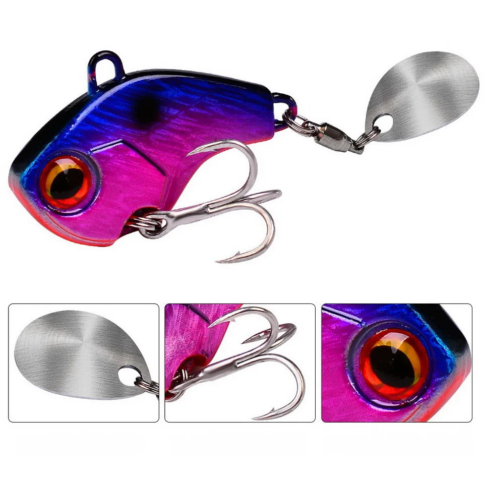 Fishing Lures Wobble Rotating Metal Vib Vibration Bait Winter Fishing 6g 15g 28g Artificial Hard Baits Spinner Spoon Lure Pesca