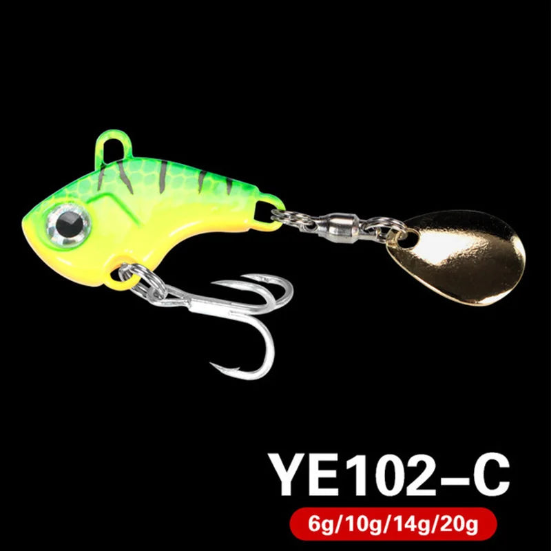 1Pcs Rotating Metal VIB vibration Bait Spinner Spoon Fishing Lures 6g 10g 20g Jigs Trout Winter Fishing Hard Baits Tackle Pesca