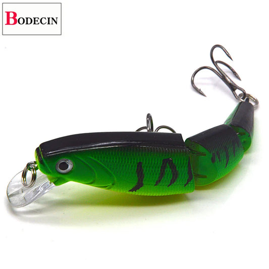 1PCS Sea Bass Hard Fishing Lure 3D Fish Jointed Wobblers Laser Minnow Pike Jerkbait Pesca Crankbaits Artificial Bait Saltwater