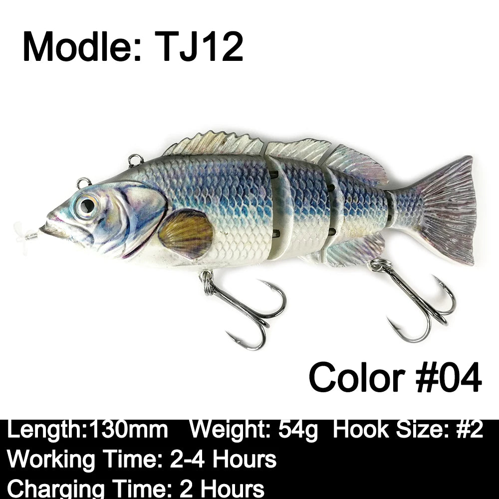 Robotic Fishing Sinking Minnow 130mm/35g 54g Auto Swimbait Electric Wobblers Bait USB Rechargeable LED Light Lure For Pike Bass