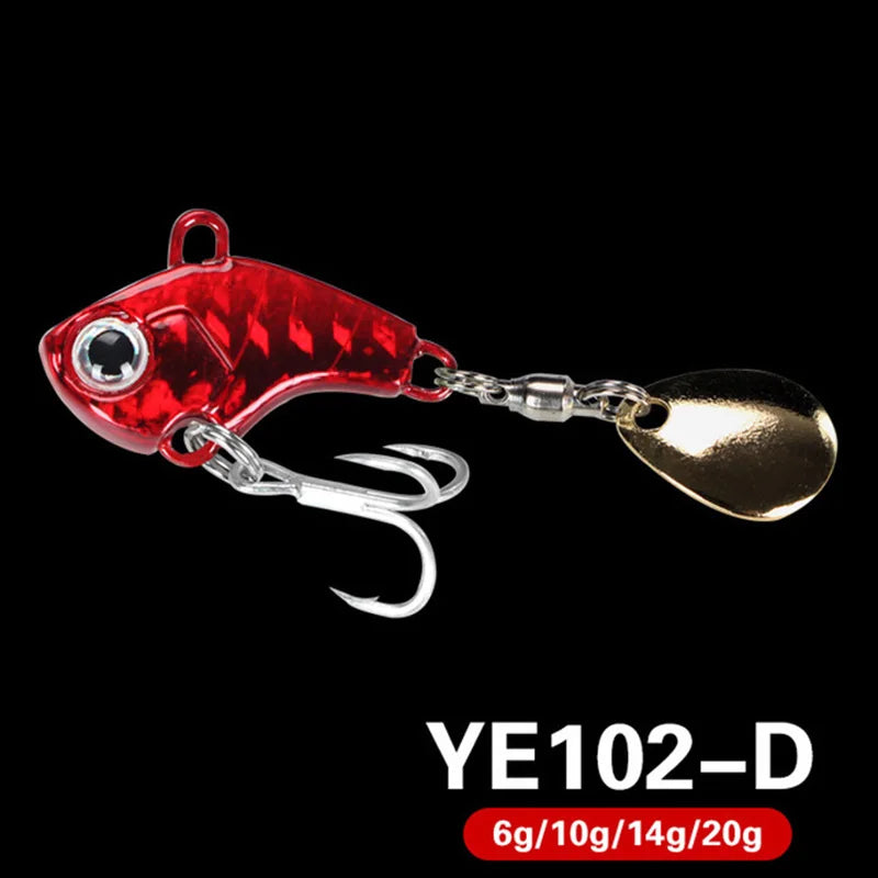 1Pcs Rotating Metal VIB vibration Bait Spinner Spoon Fishing Lures 6g 10g 20g Jigs Trout Winter Fishing Hard Baits Tackle Pesca