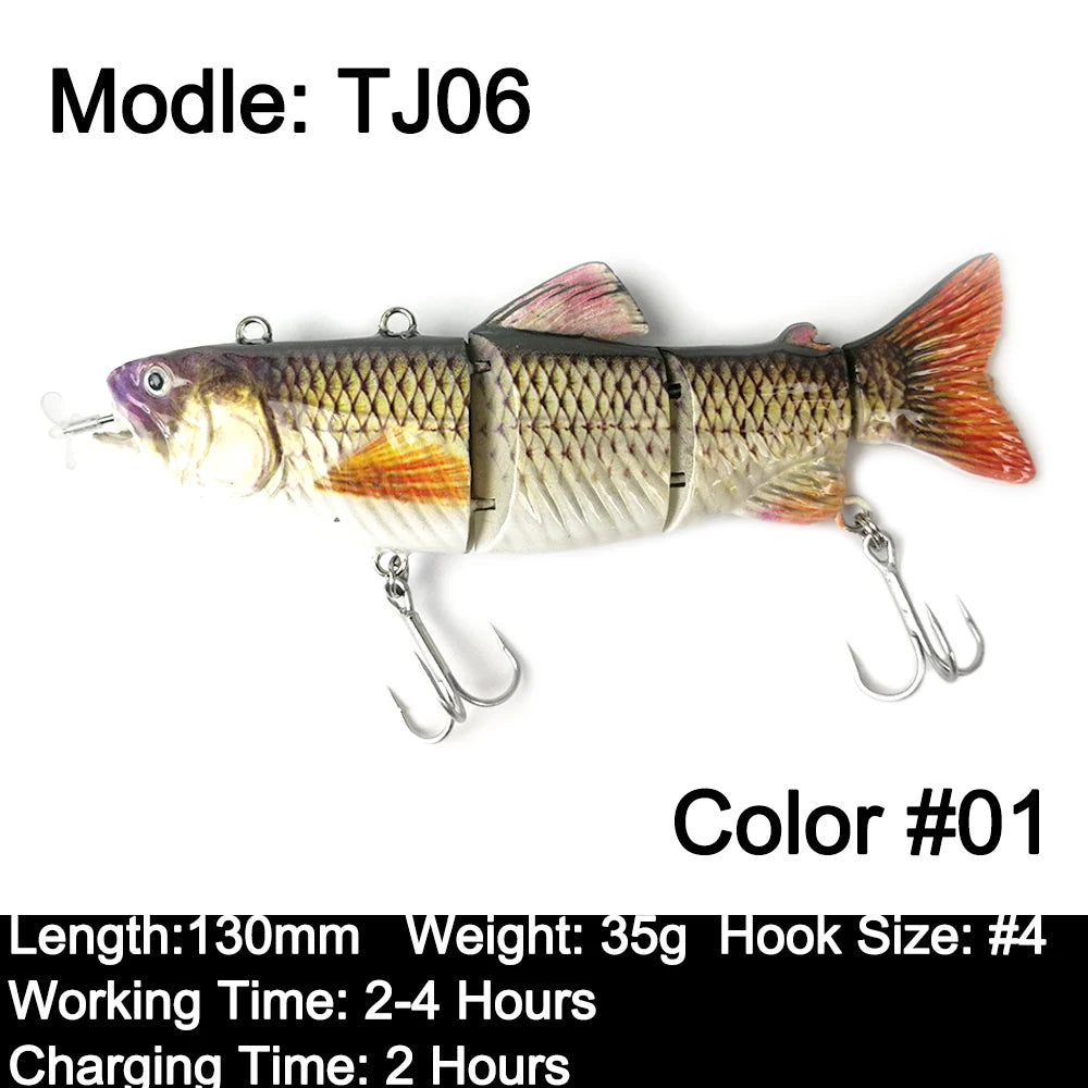 Robotic Fishing Sinking Minnow 130mm/35g 54g Auto Swimbait Electric Wobblers Bait USB Rechargeable LED Light Lure For Pike Bass