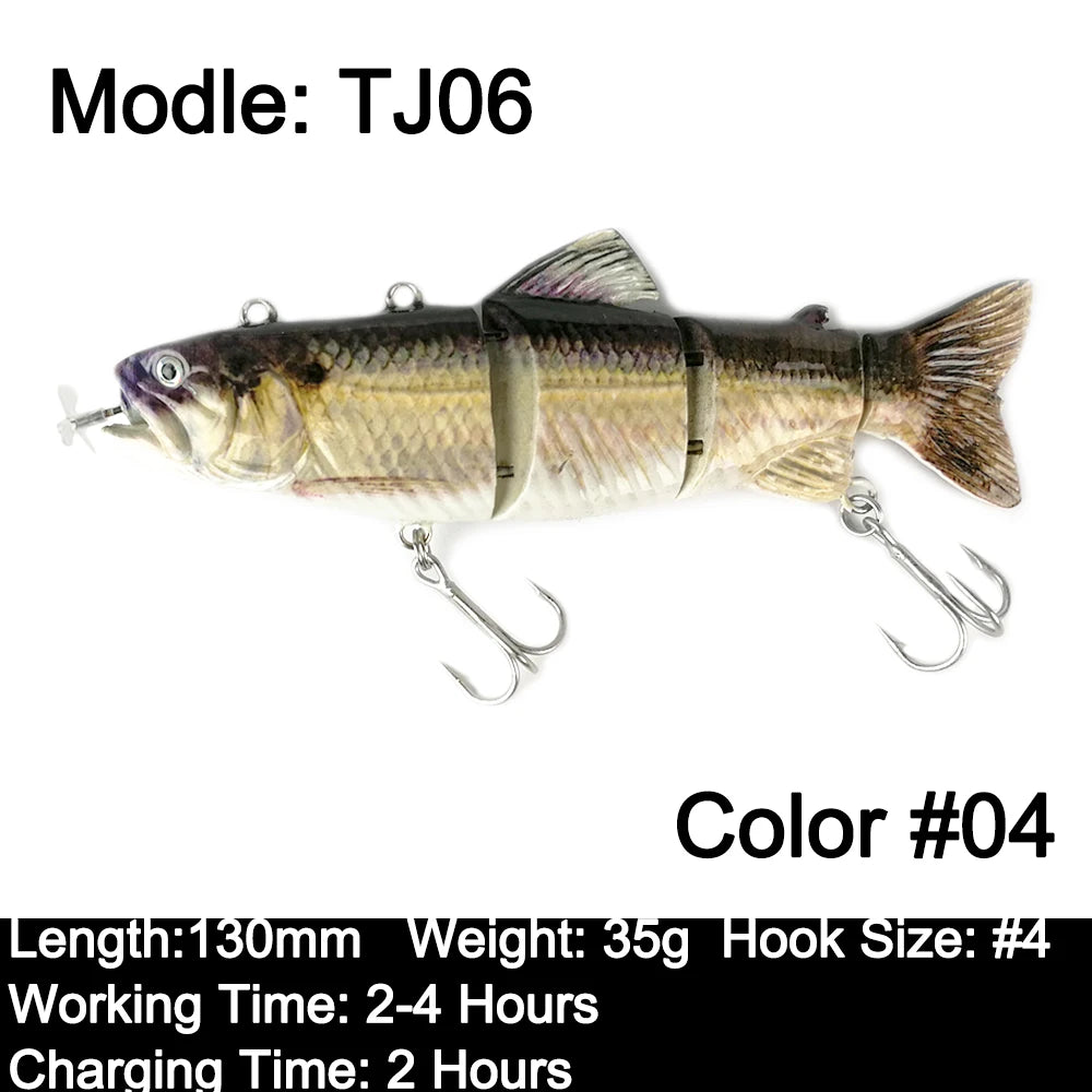 Robotic Fishing Sinking Minnow 130mm/35g 54g Auto Swimbait Electric Wobblers Bait USB Rechargeable LED Light Lure For Pike Bass