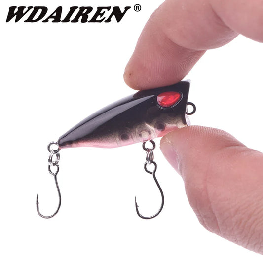 WDAIREN Top Water Small Popper Fishing Bait 40mm 3.5g Popper Hard Plastic Swimbait Bass Artificial Wobblers Pesca Fishing Tackle