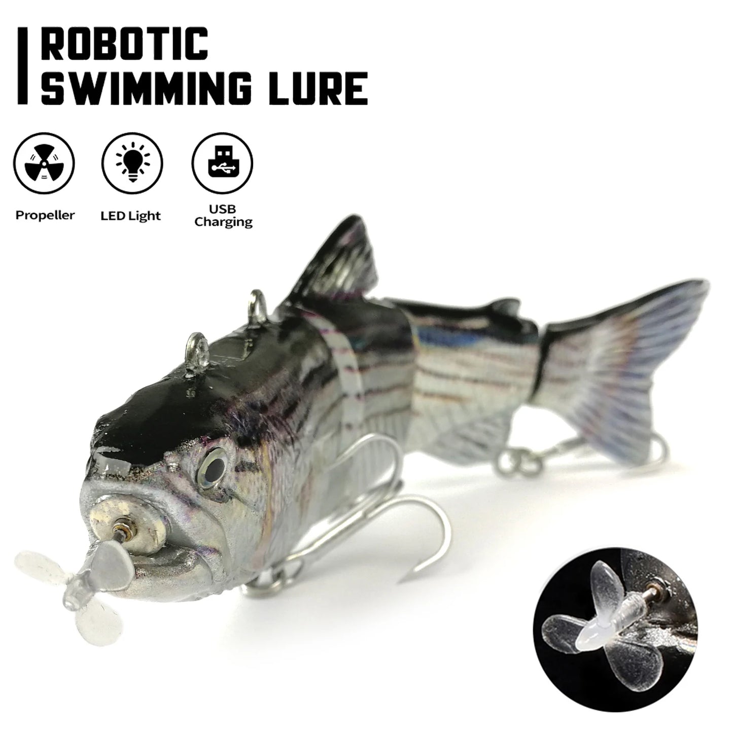 Robotic Fishing Sinking Minnow 130mm/35g 54g Auto Swimbait Electric Wobblers Bait USB Rechargeable LED Light Lure For Pike Bass