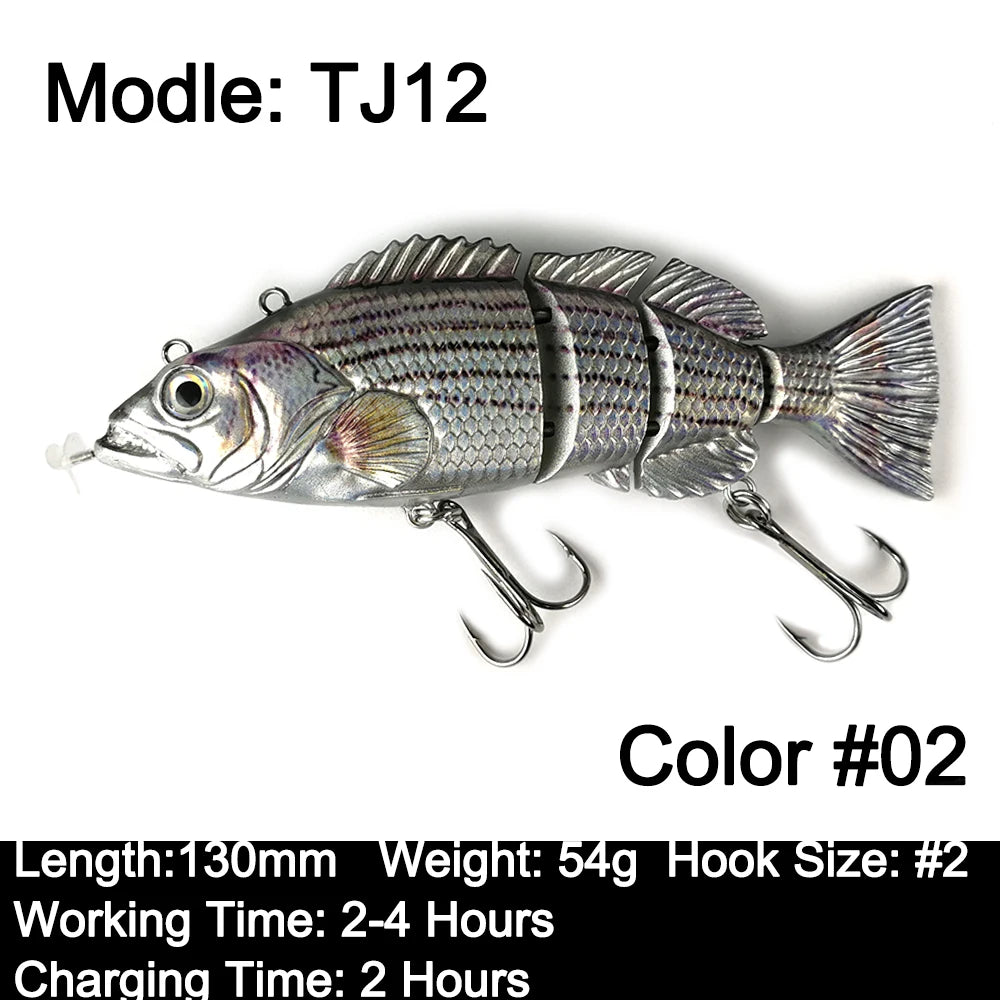 Robotic Fishing Sinking Minnow 130mm/35g 54g Auto Swimbait Electric Wobblers Bait USB Rechargeable LED Light Lure For Pike Bass