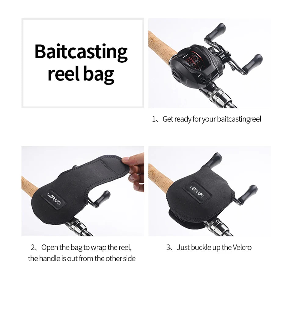 LINNHUE Portable Fishing Reel Bag Pouch Bag Waterproof Protective Case Cover For Spinning Reel Baitcasting Reel Drum Storage Bag