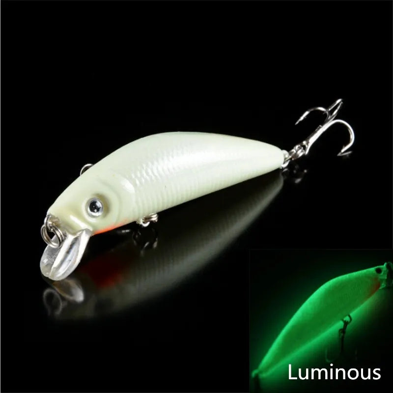 1Pcs 7cm 8g 3D Luminous Night Fishing Baits Minnow Lure With 6# Hooks Isca Artificial Hard Crankbaits Bass Pike Carp Fishing