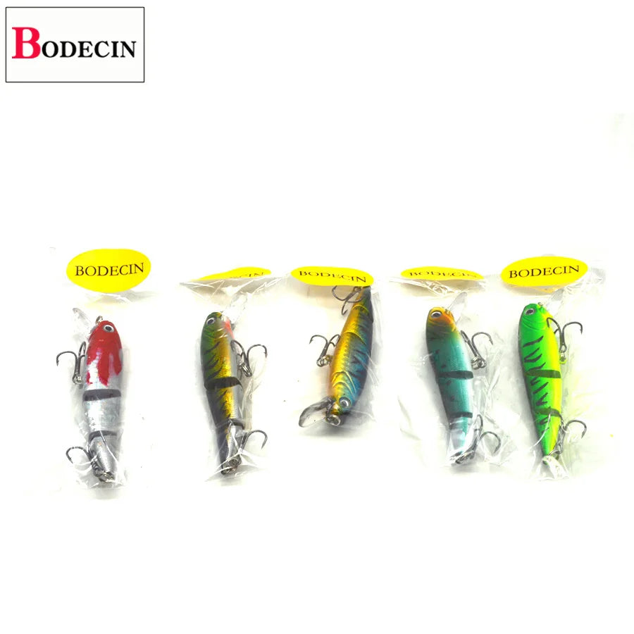 1PCS Sea Bass Hard Fishing Lure 3D Fish Jointed Wobblers Laser Minnow Pike Jerkbait Pesca Crankbaits Artificial Bait Saltwater