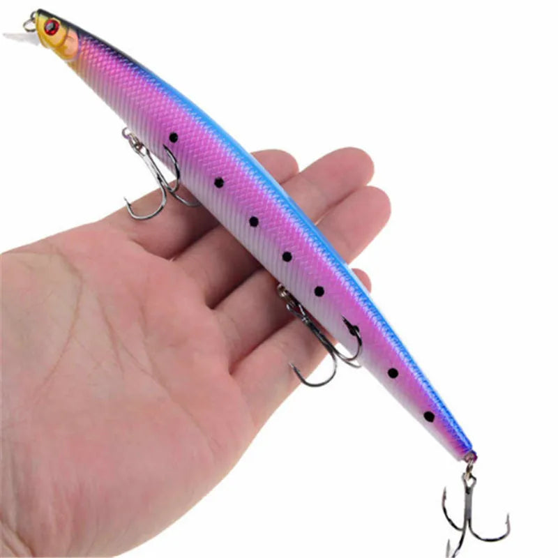 1pcs New Big  Laser Minnow Fishing Lures 18cm/24g Fishing Hard Bait Crankbaits Isca Artificiais Pesca Sea Wobbler Swimming Baits