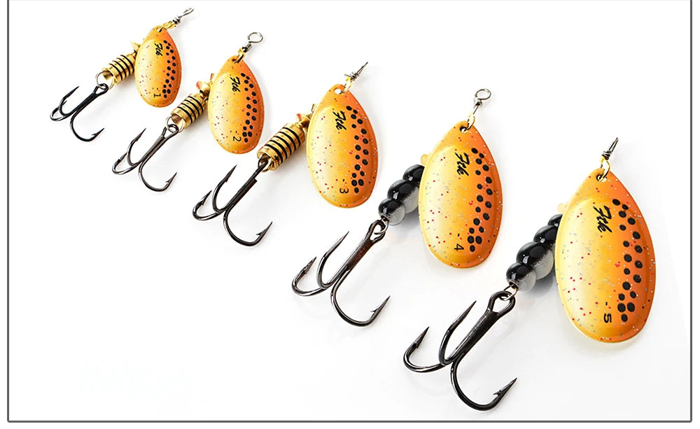 FTK 1PC Spinner Bait 3.2g 4.3g 6.1g 9.6g 13.6g Spinner Bait Spoon Fishing Bass Lure With Treble Hook Tackle High Quality