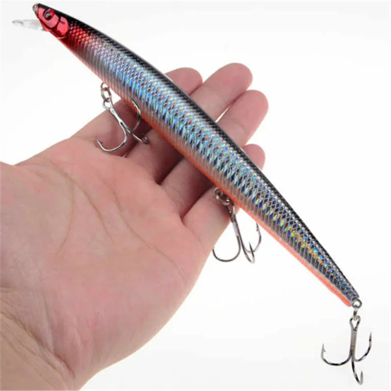 1pcs New Big  Laser Minnow Fishing Lures 18cm/24g Fishing Hard Bait Crankbaits Isca Artificiais Pesca Sea Wobbler Swimming Baits