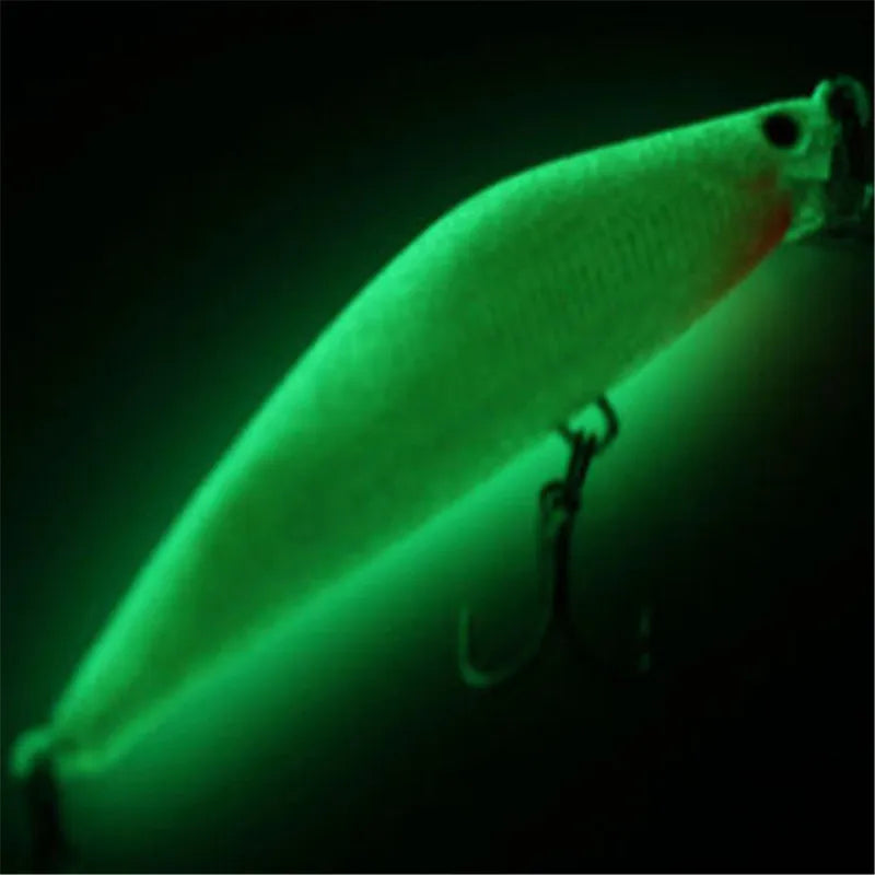 1Pcs 7cm 8g 3D Luminous Night Fishing Baits Minnow Lure With 6# Hooks Isca Artificial Hard Crankbaits Bass Pike Carp Fishing