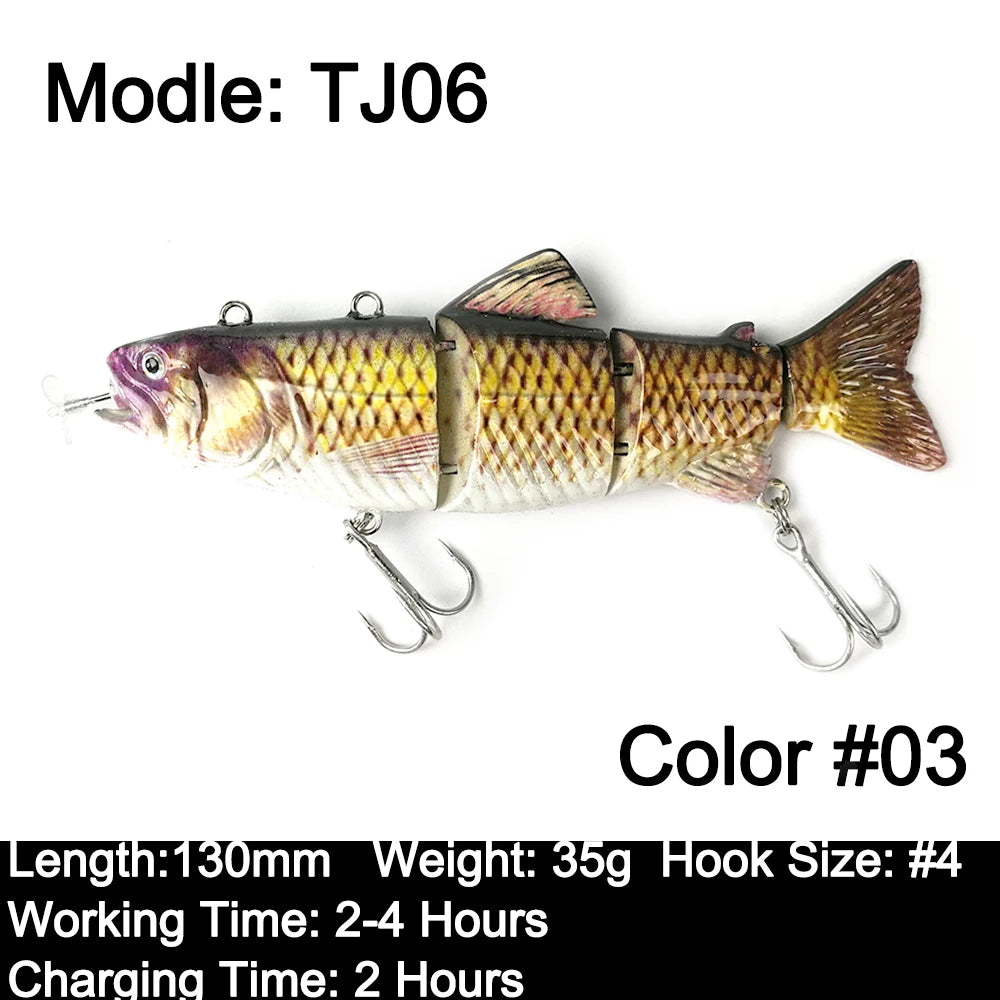 Robotic Fishing Sinking Minnow 130mm/35g 54g Auto Swimbait Electric Wobblers Bait USB Rechargeable LED Light Lure For Pike Bass