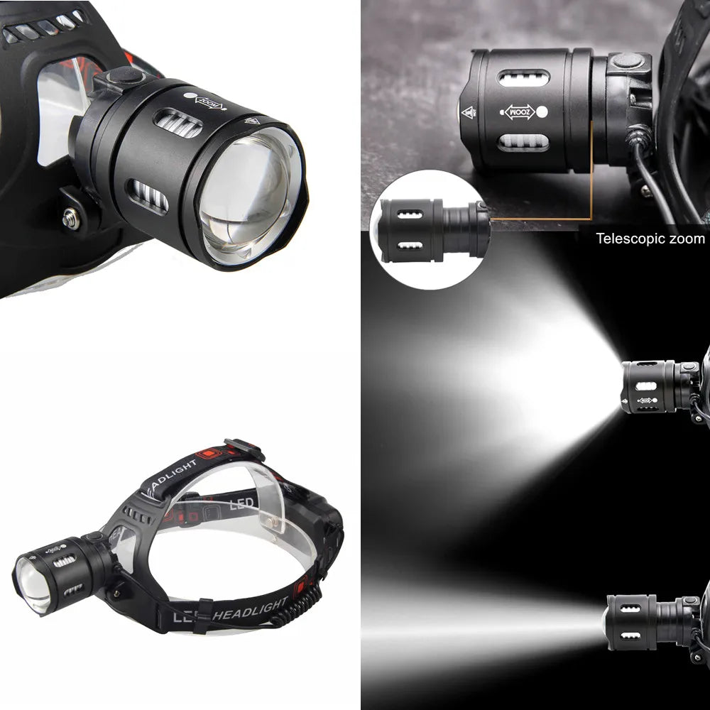 Powerful XHP70.2 XHP50.2 Led Headlamp Headlight Zoom Head Lamp Flashlight Torch 18650 battery USB Rechargeable Fishing Lantern.Night fishing