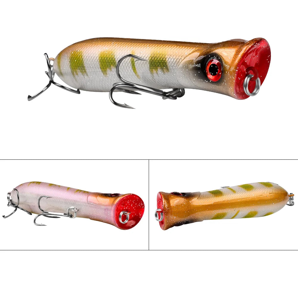 WESTBASS 1PX Silent Popper Lure 80mm-12g Floating Fishing Wobblers Long Casting Hard Bait Vivid Swimbait Crankbait Pesca Isca