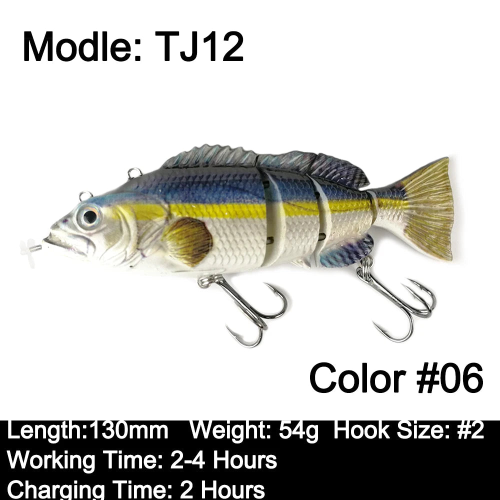 Robotic Fishing Sinking Minnow 130mm/35g 54g Auto Swimbait Electric Wobblers Bait USB Rechargeable LED Light Lure For Pike Bass