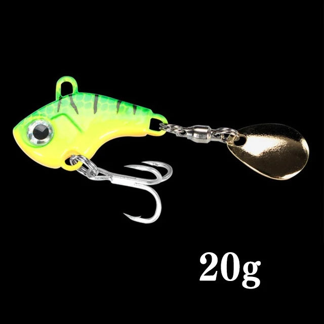 1Pcs Rotating Metal VIB vibration Bait Spinner Spoon Fishing Lures 6g 10g 20g Jigs Trout Winter Fishing Hard Baits Tackle Pesca