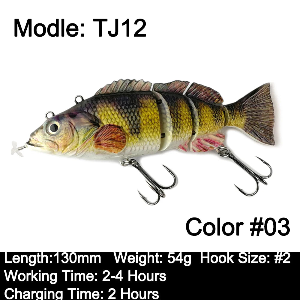 Robotic Fishing Sinking Minnow 130mm/35g 54g Auto Swimbait Electric Wobblers Bait USB Rechargeable LED Light Lure For Pike Bass