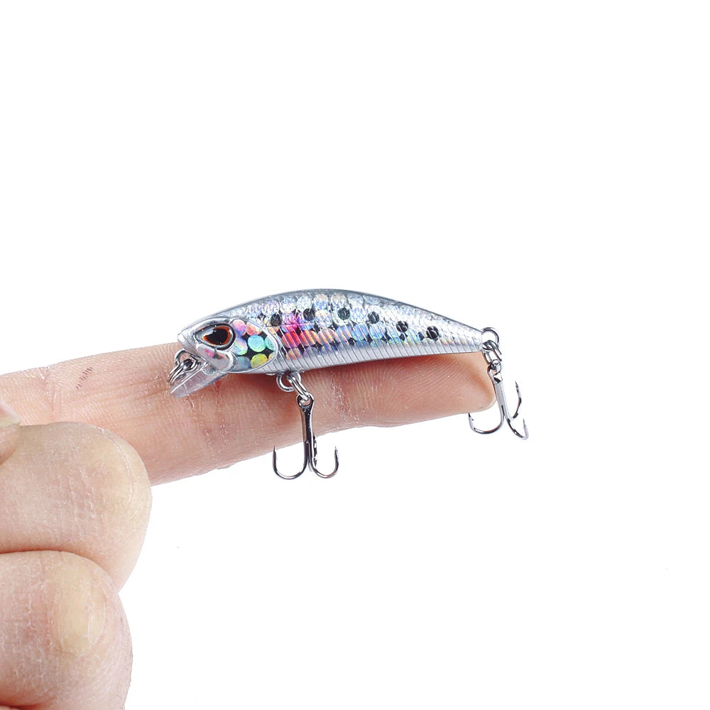 1pcs Mini Minnow Fishing Lures Wobblers 4.5cm 3.5g Sinking Artificial Plastic Hard Bait Crankbait Jerkbait Pesca Bass Tackle