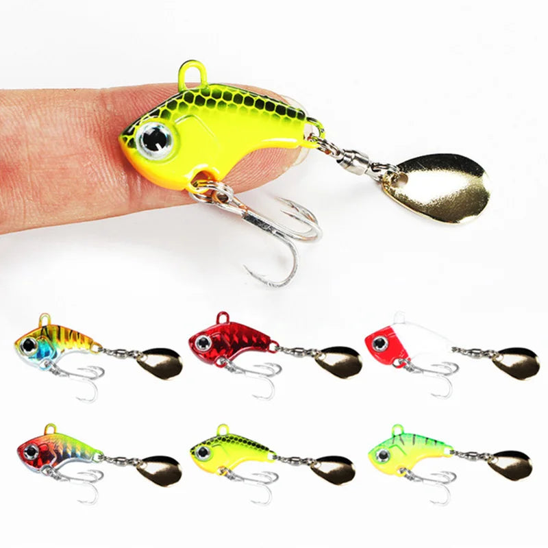 1Pcs Rotating Metal VIB vibration Bait Spinner Spoon Fishing Lures 6g 10g 20g Jigs Trout Winter Fishing Hard Baits Tackle Pesca