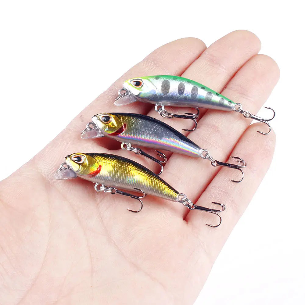 1pcs Mini Minnow Fishing Lures Wobblers 4.5cm 3.5g Sinking Artificial Plastic Hard Bait Crankbait Jerkbait Pesca Bass Tackle