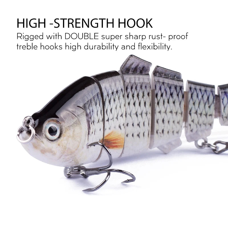 Hanlin Set 4 Inch 16.5g Fishing Lures Multi Jointed Wobblers Swimbait Hard Artificial Bait Crankbait Sinking Pike Bass Tackle