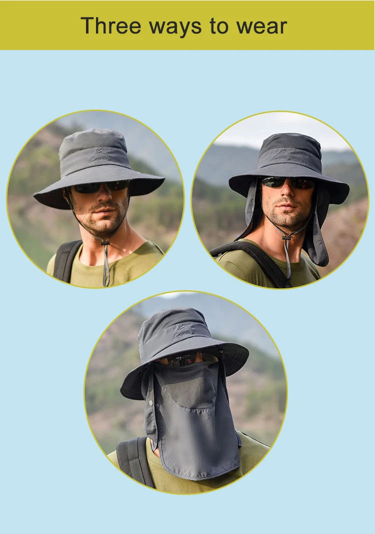 Bucket Hats Sun Hat Sun Protection Spring Summer Waterproof Boonie Hat for Fishing Hiking Garden Safari Beach