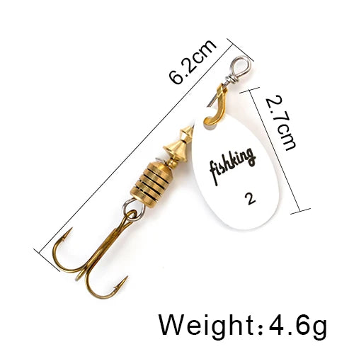 FISH KING Spinner Bait 3.9g 4.6g 7.4g 10.8g 15g Rotating Spinners Spoon Lures pike Metal With Treble Hooks Fishing Lure