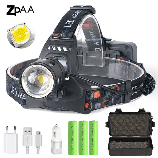 Powerful XHP70.2 XHP50.2 Led Headlamp Headlight Zoom Head Lamp Flashlight Torch 18650 battery USB Rechargeable Fishing Lantern.Night fishing