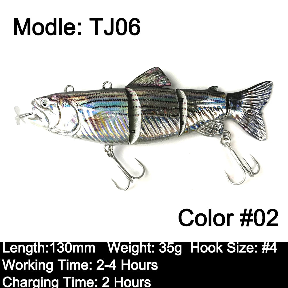 Robotic Fishing Sinking Minnow 130mm/35g 54g Auto Swimbait Electric Wobblers Bait USB Rechargeable LED Light Lure For Pike Bass