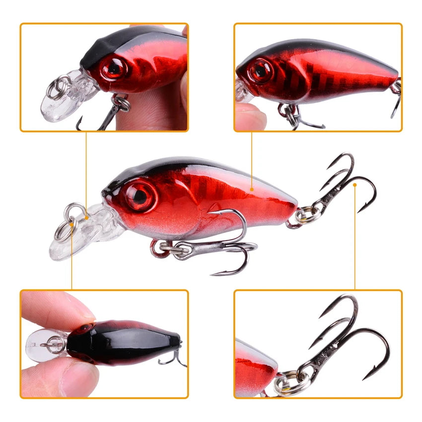 1 PCS Minnow Fishing Lure 45mm 3.8g Crankbait Hard Bait Topwater Artificial Wobbler Bass Japan Fly Fishing Accessories