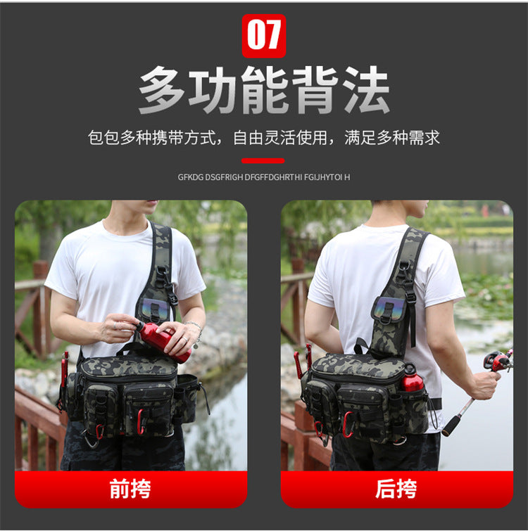 Luya Bag Double Shoulder Single Shoulder Back Waterproof Multi-functional Fishing Outdoor Equipment Fishing Gear Bag