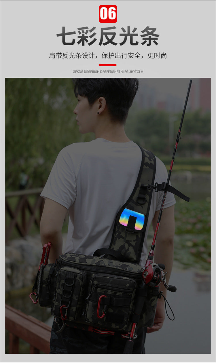 Luya Bag Double Shoulder Single Shoulder Back Waterproof Multi-functional Fishing Outdoor Equipment Fishing Gear Bag