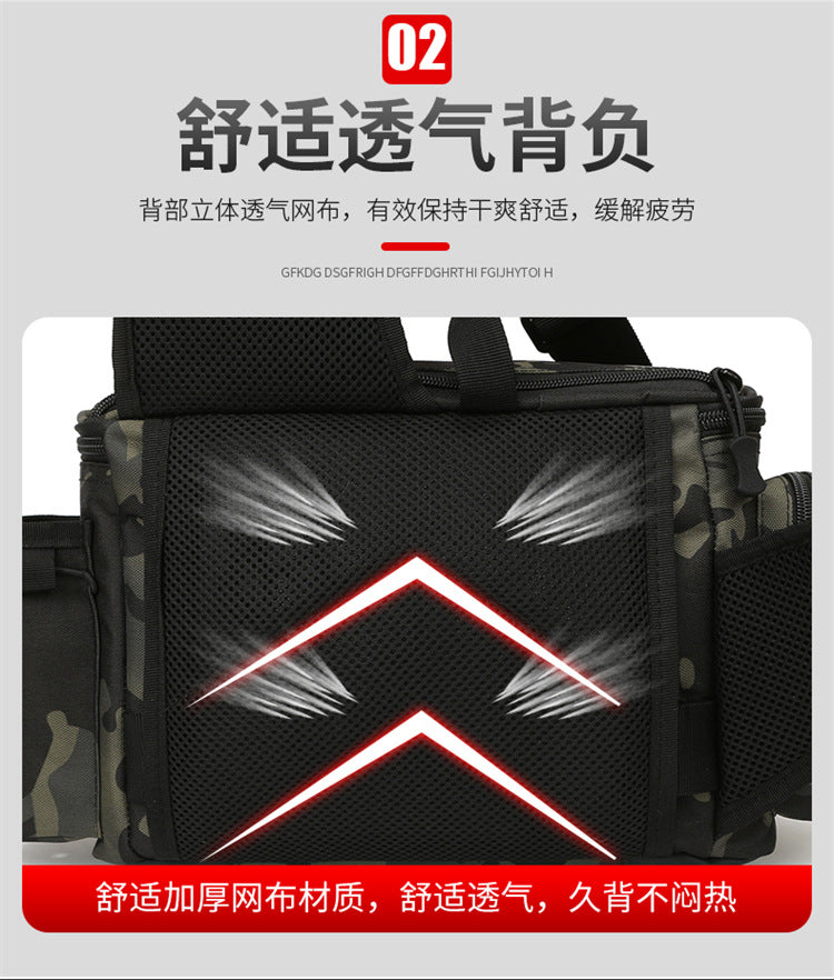 Luya Bag Double Shoulder Single Shoulder Back Waterproof Multi-functional Fishing Outdoor Equipment Fishing Gear Bag