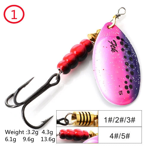 FTK 1PC Spinner Bait 3.2g 4.3g 6.1g 9.6g 13.6g Spinner Bait Spoon Fishing Bass Lure With Treble Hook Tackle High Quality